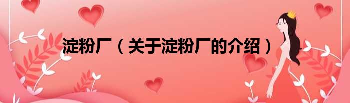 淀粉厂（关于淀粉厂的介绍）