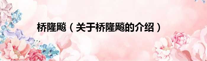 桥隆飚（关于桥隆飚的介绍）