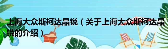 上海大众斯柯达晶锐（关于上海大众斯柯达晶锐的介绍）