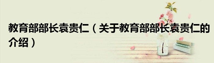 教育部部长袁贵仁（关于教育部部长袁贵仁的介绍）