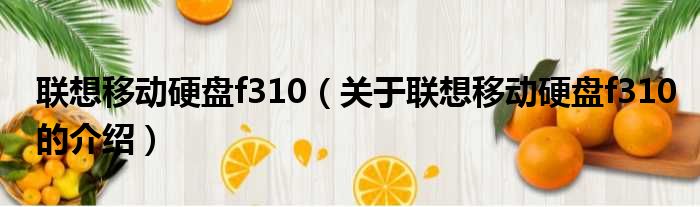联想移动硬盘f310（关于联想移动硬盘f310的介绍）