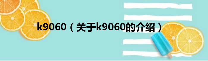k9060（关于k9060的介绍）