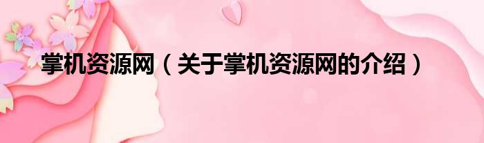 掌机资源网（关于掌机资源网的介绍）