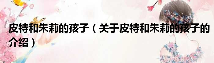 皮特和朱莉的孩子（关于皮特和朱莉的孩子的介绍）