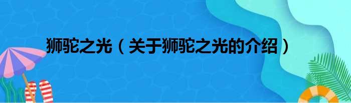 狮驼之光（关于狮驼之光的介绍）