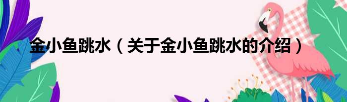 金小鱼跳水（关于金小鱼跳水的介绍）