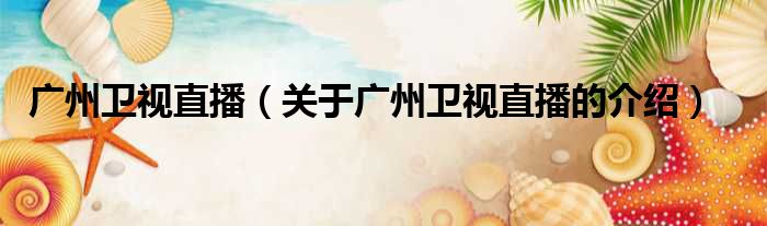 广州卫视直播（关于广州卫视直播的介绍）