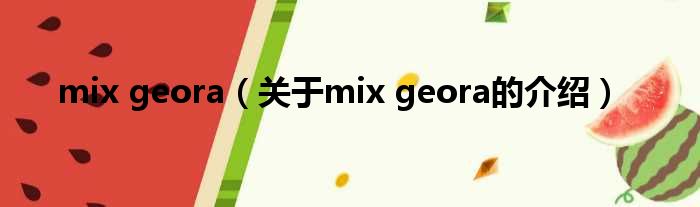 mix geora（关于mix geora的介绍）