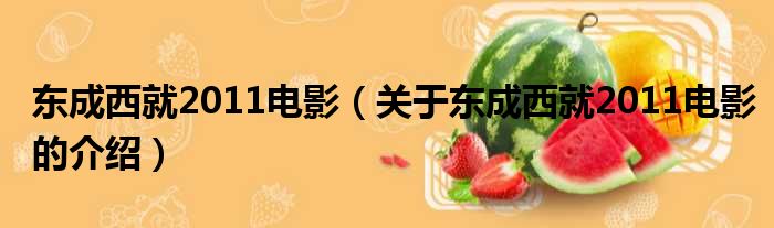 东成西就2011电影（关于东成西就2011电影的介绍）