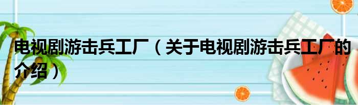 电视剧游击兵工厂（关于电视剧游击兵工厂的介绍）