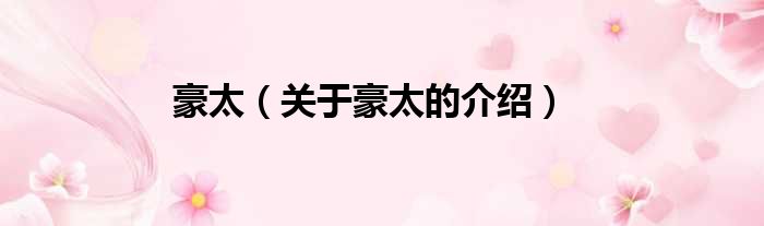 豪太（关于豪太的介绍）