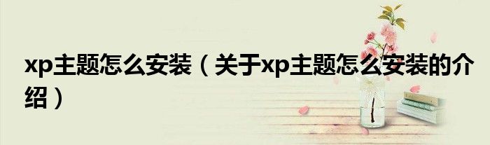 xp主题怎么安装（关于xp主题怎么安装的介绍）