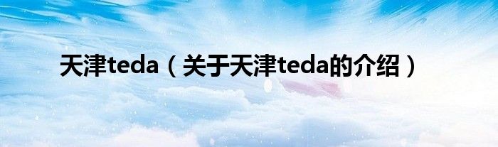 天津teda（关于天津teda的介绍）