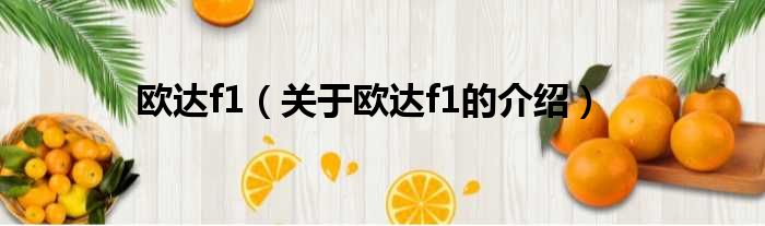 欧达f1（关于欧达f1的介绍）