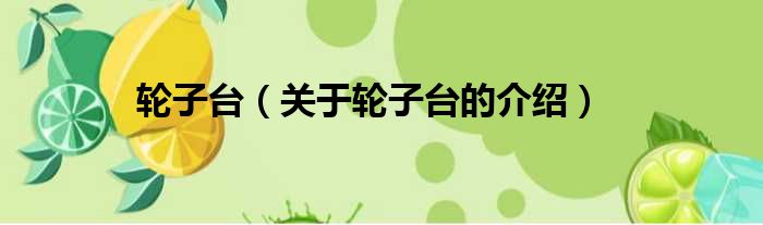 轮子台（关于轮子台的介绍）