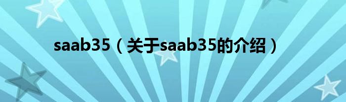 saab35（关于saab35的介绍）