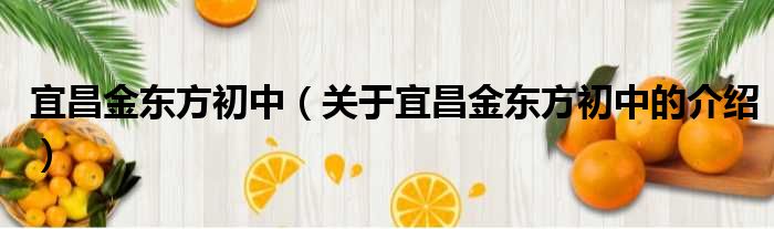 宜昌金东方初中（关于宜昌金东方初中的介绍）