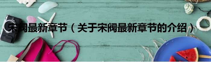 宋阀最新章节（关于宋阀最新章节的介绍）