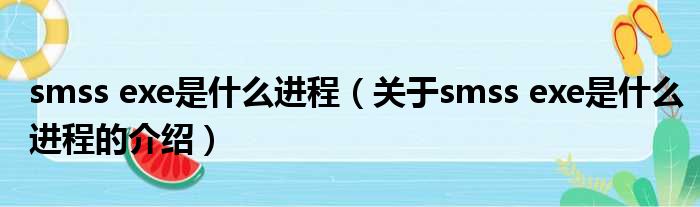 smss exe是什么进程（关于smss exe是什么进程的介绍）