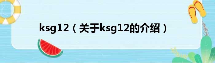 ksg12（关于ksg12的介绍）