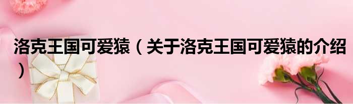 洛克王国可爱猿（关于洛克王国可爱猿的介绍）