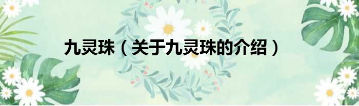 九灵珠（关于九灵珠的介绍）