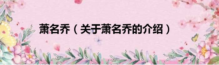 萧名乔（关于萧名乔的介绍）