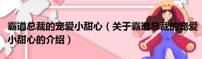 霸道总裁的宠爱小甜心（关于霸道总裁的宠爱小甜心的介绍）