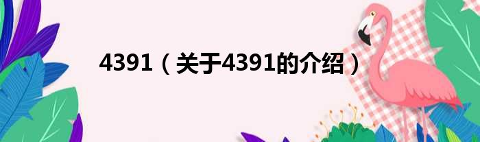 4391（关于4391的介绍）