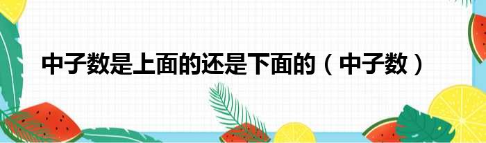 中子数是上面的还是下面的（中子数）