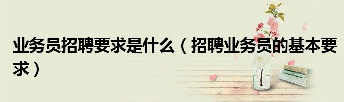 业务员招聘要求是什么（招聘业务员的基本要求）