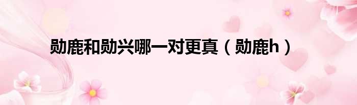 勋鹿和勋兴哪一对更真（勋鹿h）