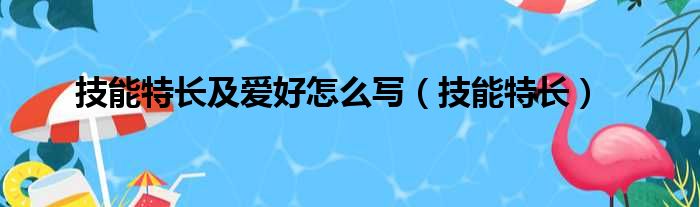 技能特长及爱好怎么写（技能特长）