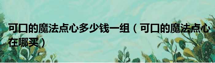 可口的魔法点心多少钱一组（可口的魔法点心在哪买）