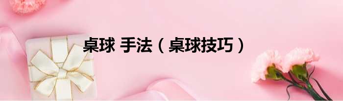 桌球 手法（桌球技巧）