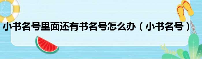 小书名号里面还有书名号怎么办（小书名号）