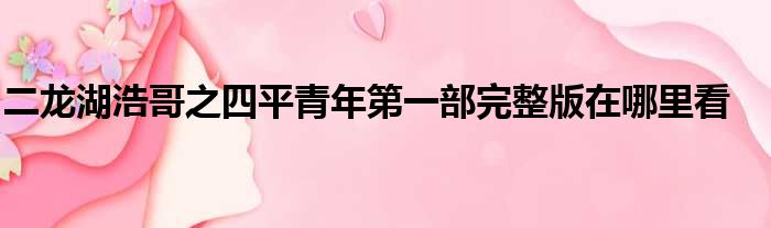 二龙湖浩哥之四平青年第一部完整版在哪里看