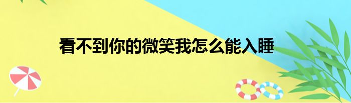 看不到你的微笑我怎么能入睡