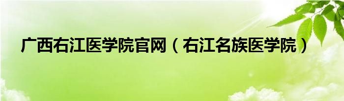 广西右江医学院官网（右江名族医学院）