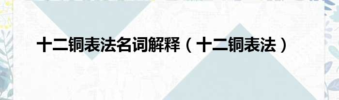 十二铜表法名词解释（十二铜表法）