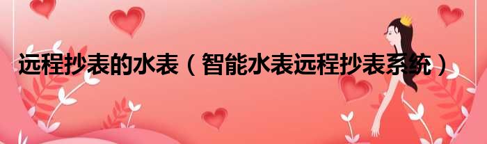 远程抄表的水表（智能水表远程抄表系统）
