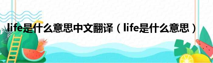 life是什么意思中文翻译（life是什么意思）
