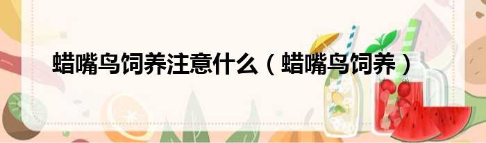 蜡嘴鸟饲养注意什么（蜡嘴鸟饲养）