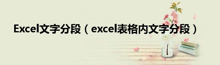 Excel文字分段（excel表格内文字分段）