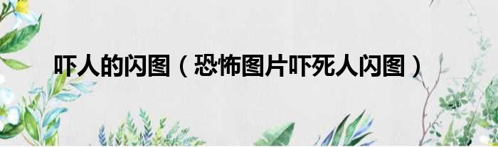吓人的闪图（恐怖图片吓死人闪图）
