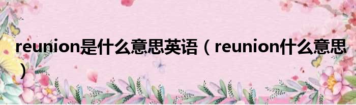 reunion是什么意思英语（reunion什么意思）