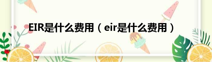 EIR是什么费用（eir是什么费用）