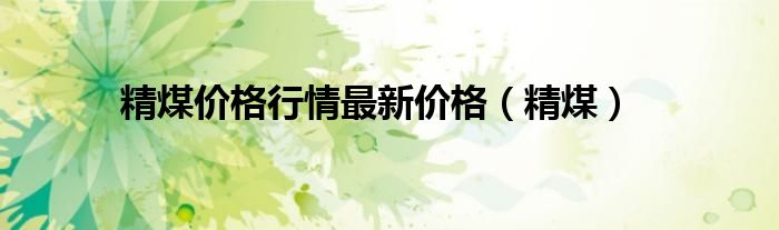 精煤价格行情最新价格（精煤）
