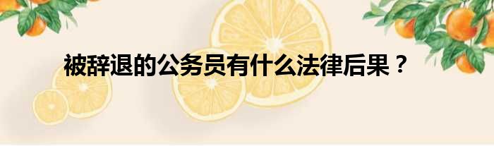 被辞退的公务员有什么法律后果？