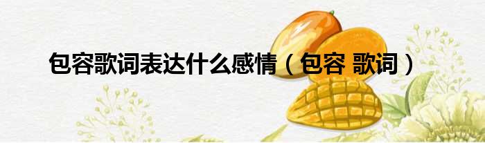 包容歌词表达什么感情（包容 歌词）